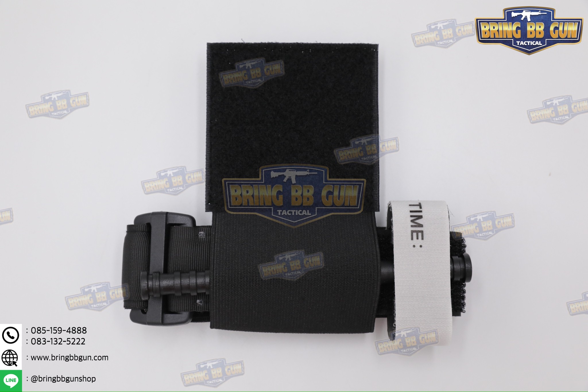 สายรัดเก็บทูนิเก้ แบบติดเข็มขัดยุทธวิธี/เสื้อเวส ยางยืด(สำหรับเก็บทูนิเก้) แบบติดเข็มขัดยุทธวิธี/เสื้อเวส สายรัดจัดเก็บอุปกรณ์ทูนิเก้ แบบตีนตุ๊กแก (Belt Mounted Elastic Tourniquet) (Elastic TQ Holder) (Tourniquet Holder)