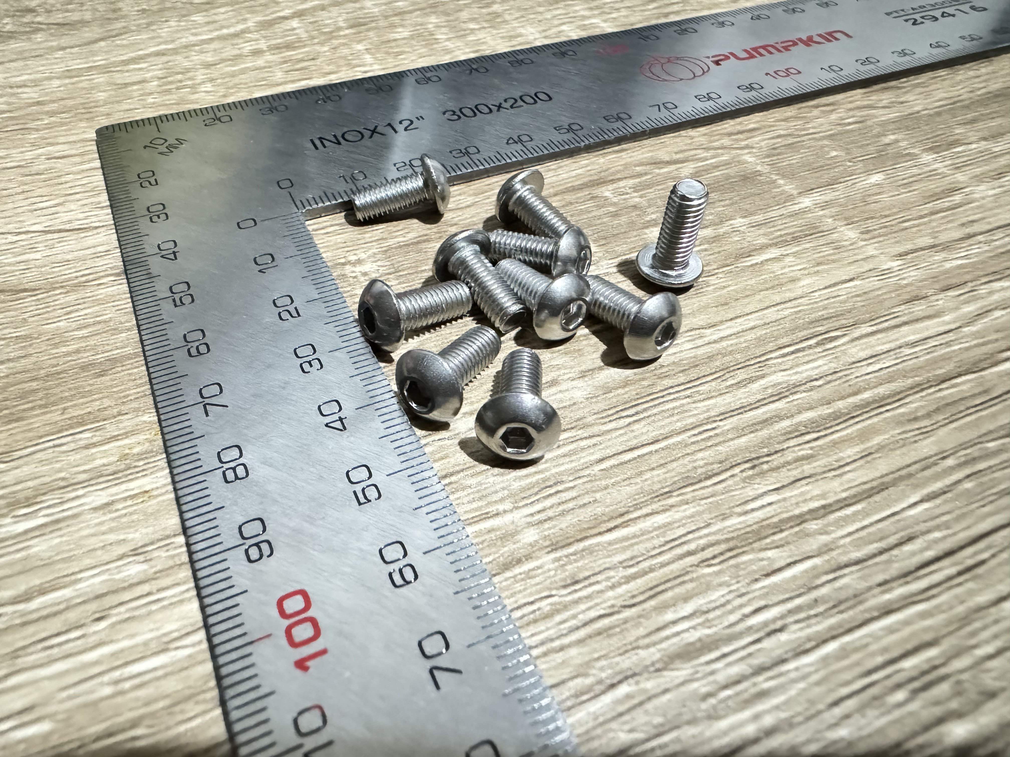 สกรูหัวจมกลมสเตนเลส M5x12 ความยาวเกลียว 12 mm (ชุด 10 ตัว)