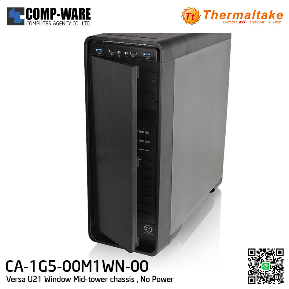 Thermaltake Versa U21 Window Mid-tower chassis , No Power - CA-1G5-00M1WN-00