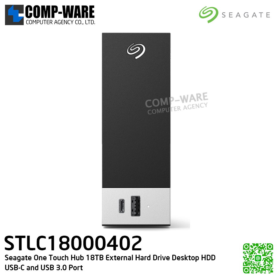 Seagate One Touch Hub 18TB External Hard Drive Desktop HDD USB-C and USB 3.0 Port WITH PASSWORD PROTECTION - STLC18000402