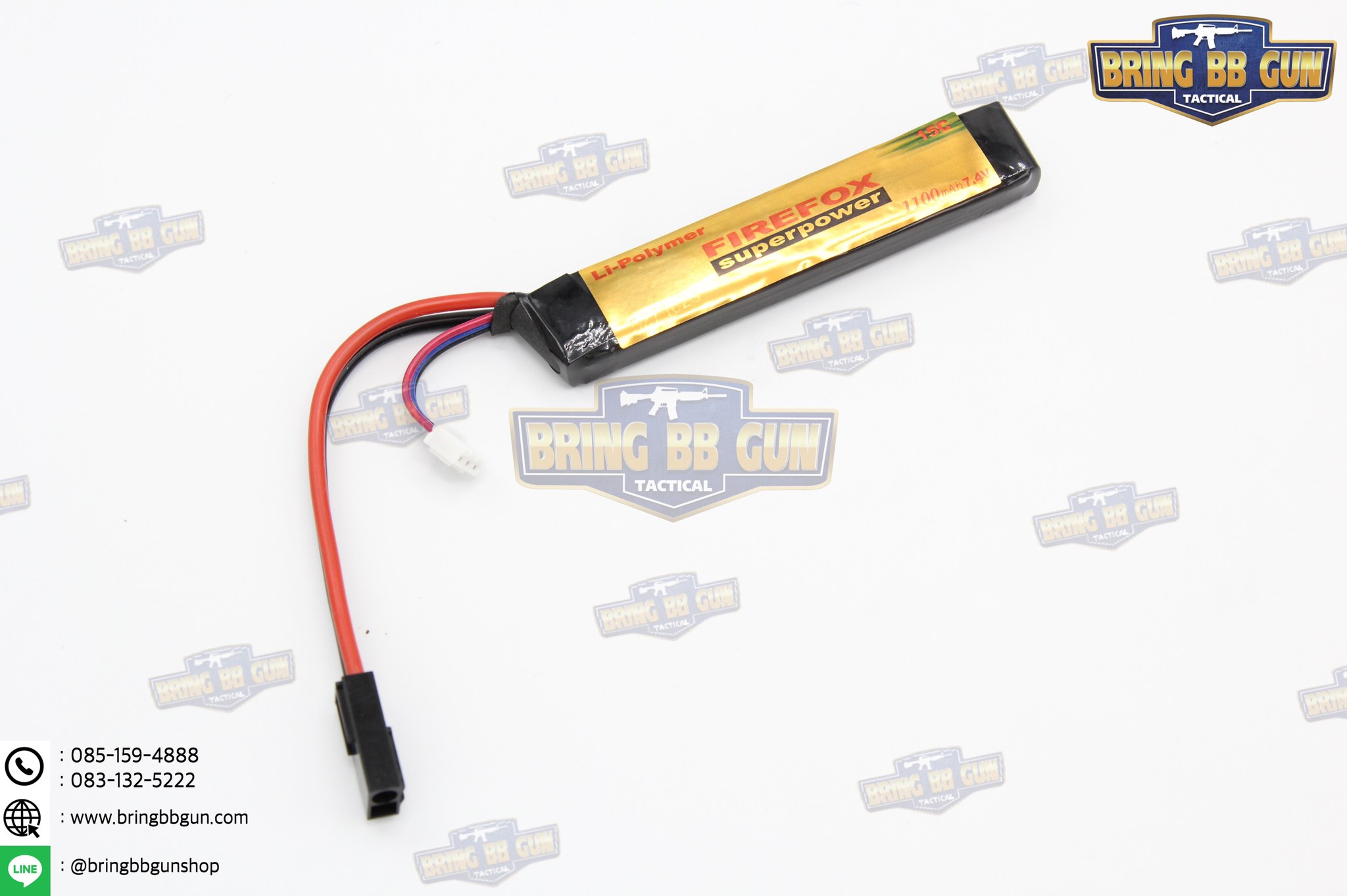 แบตลิโพ ยี่ห้อ Firefox 15C 1100mAh 7.4V. หัวเดิม