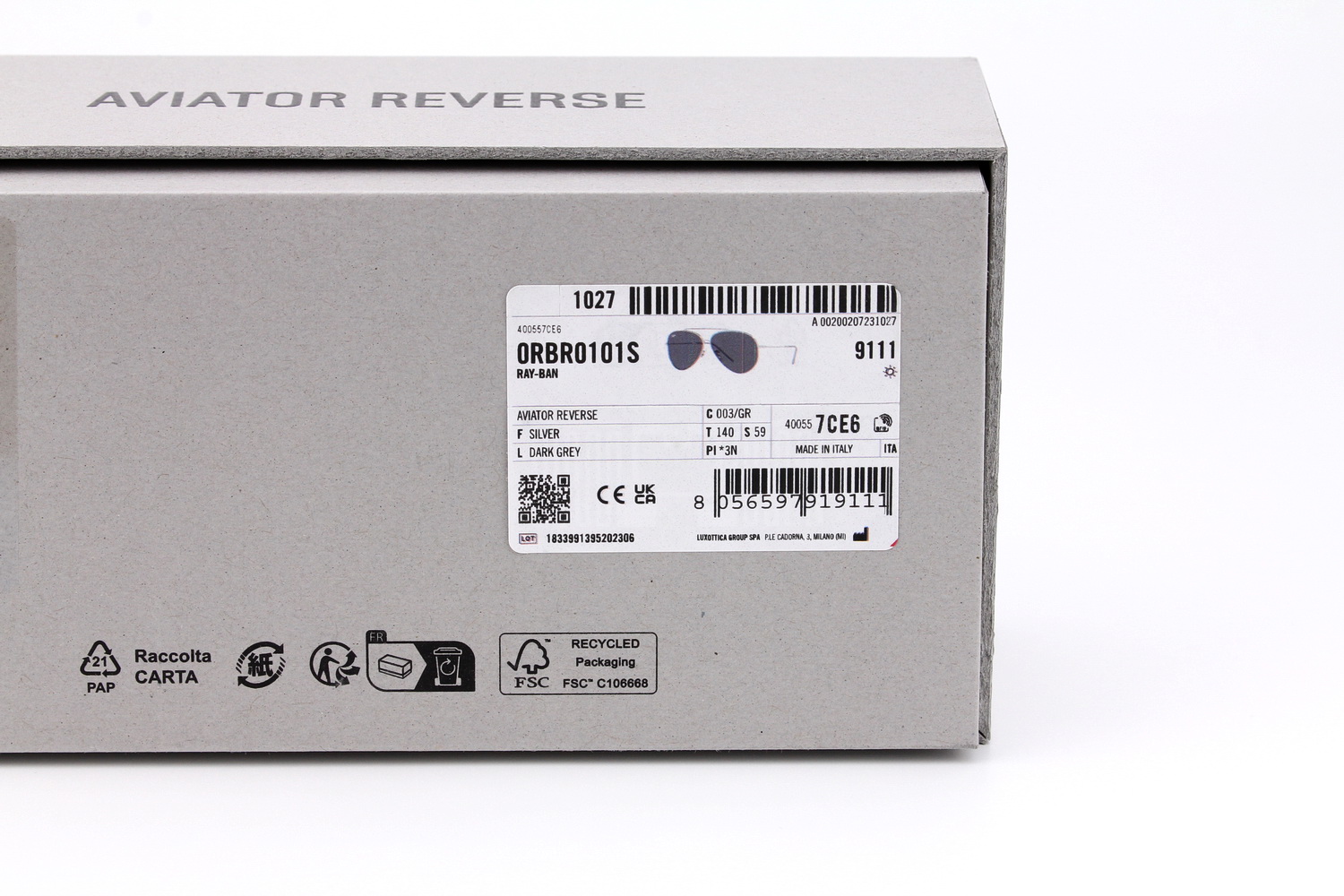 RayBan Aviator Reverse RBR0101S 003/GR