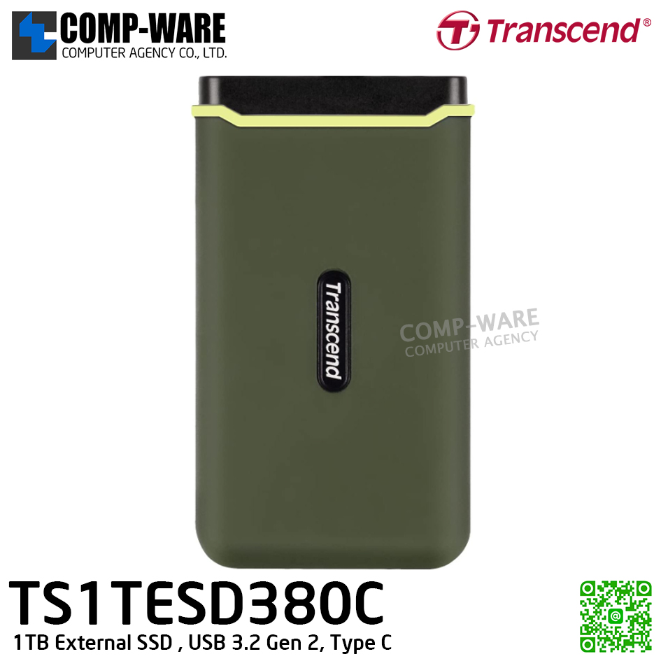 Transcend ESD380C 1TB External SSD , USB 3.2 Gen 2, Type C , TS1TESD380C - 3Y Warranty - Portable SSD