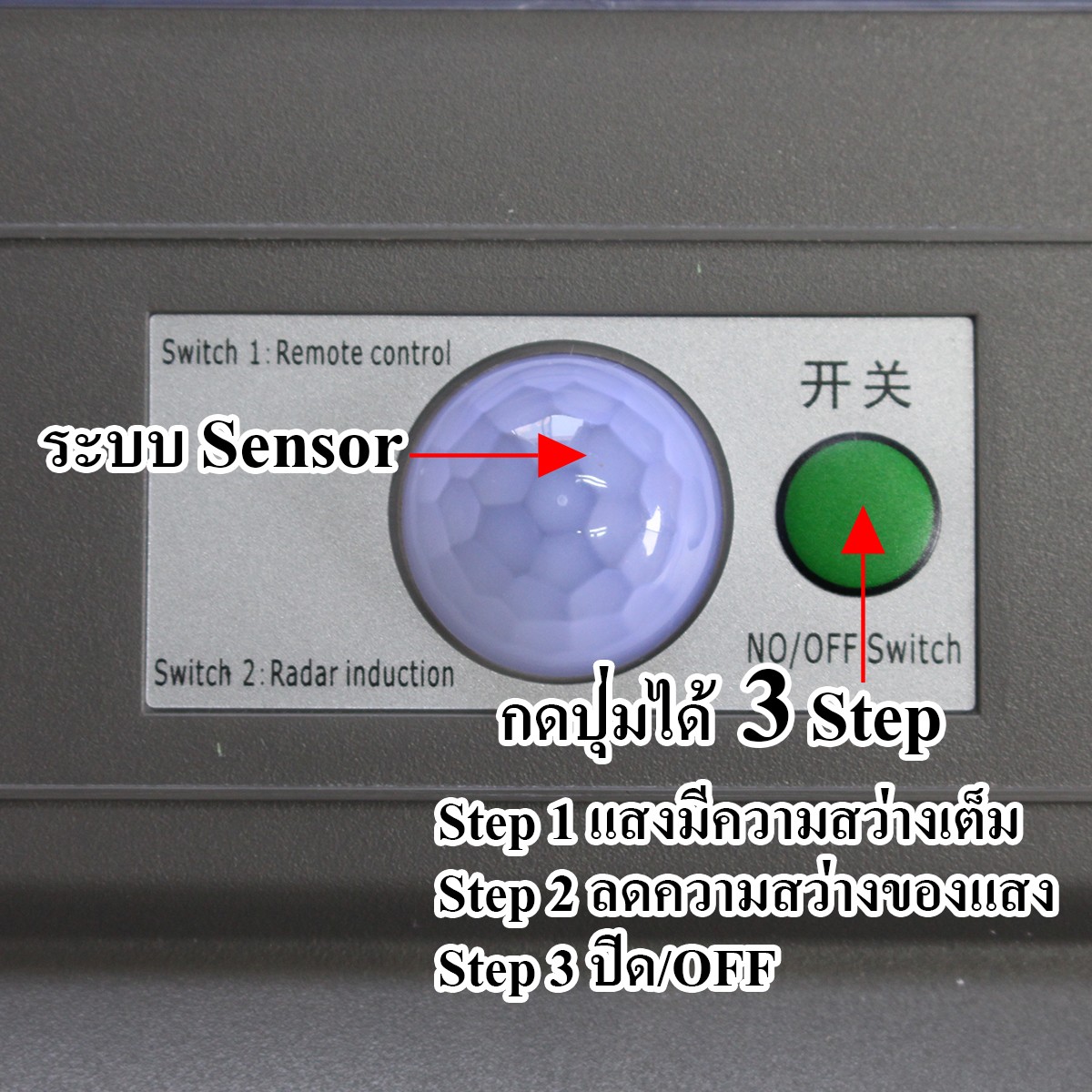 IWC-STR-SOLAR-REMOTE-90W โคมไฟถนน โซล่าเซลล์ ( มีระบบ Sensor ) พร้อมรีโมท
