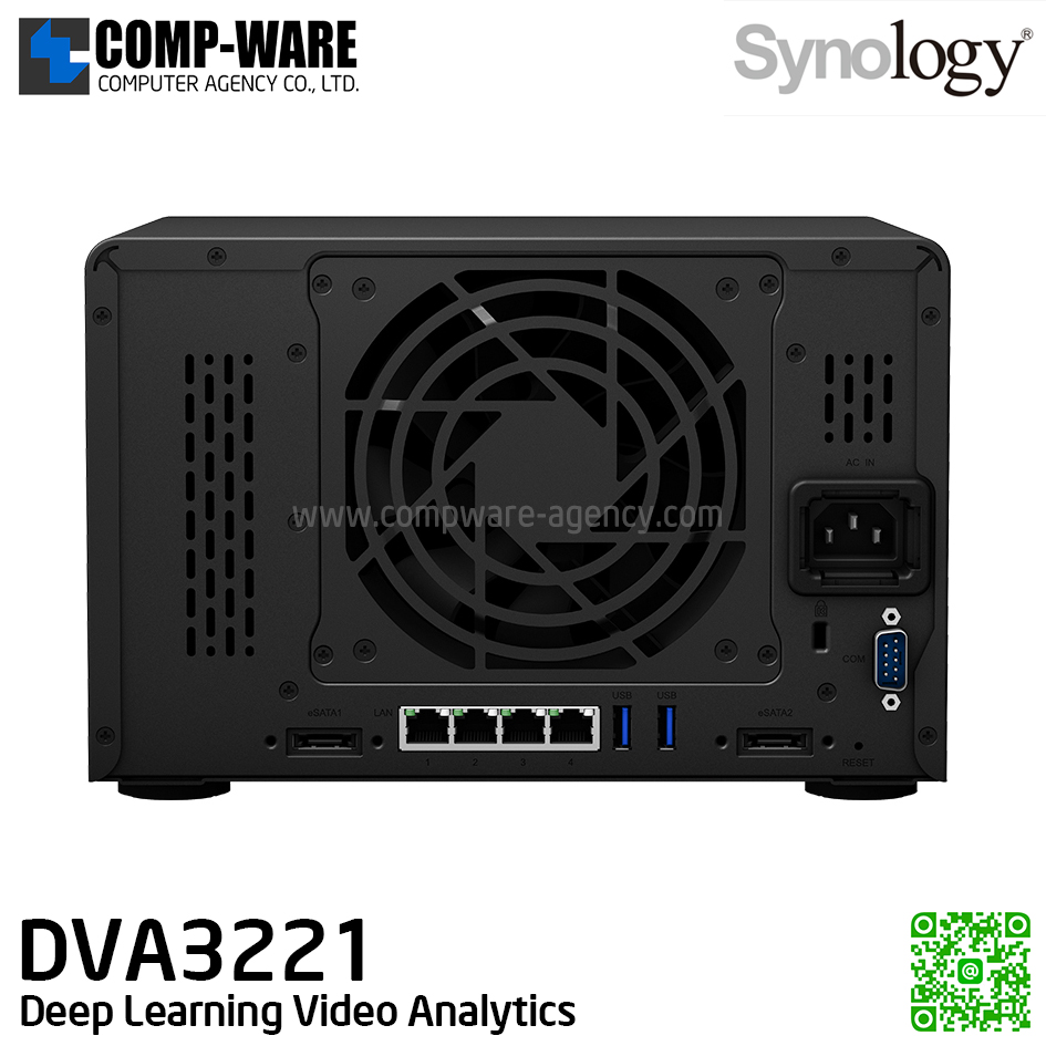 Synology deep learning NVR DVA3221 (8GB DDR4 RAM up to 32GB) Intel Atom C3538 Quad Core , NVIDIA GeForce GTX1650 , No HDD