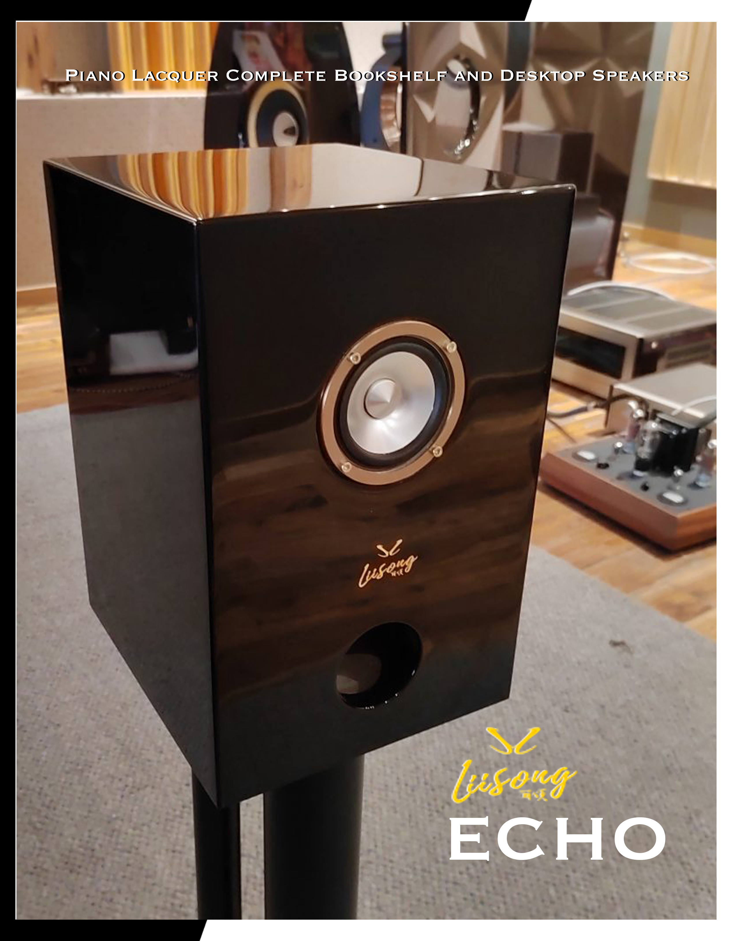 ลำโพง | Lii Audio - Echo | 3-inch HIFI full-range (Piano Lacquer Complete Bookshelf and Desktop Speakers)