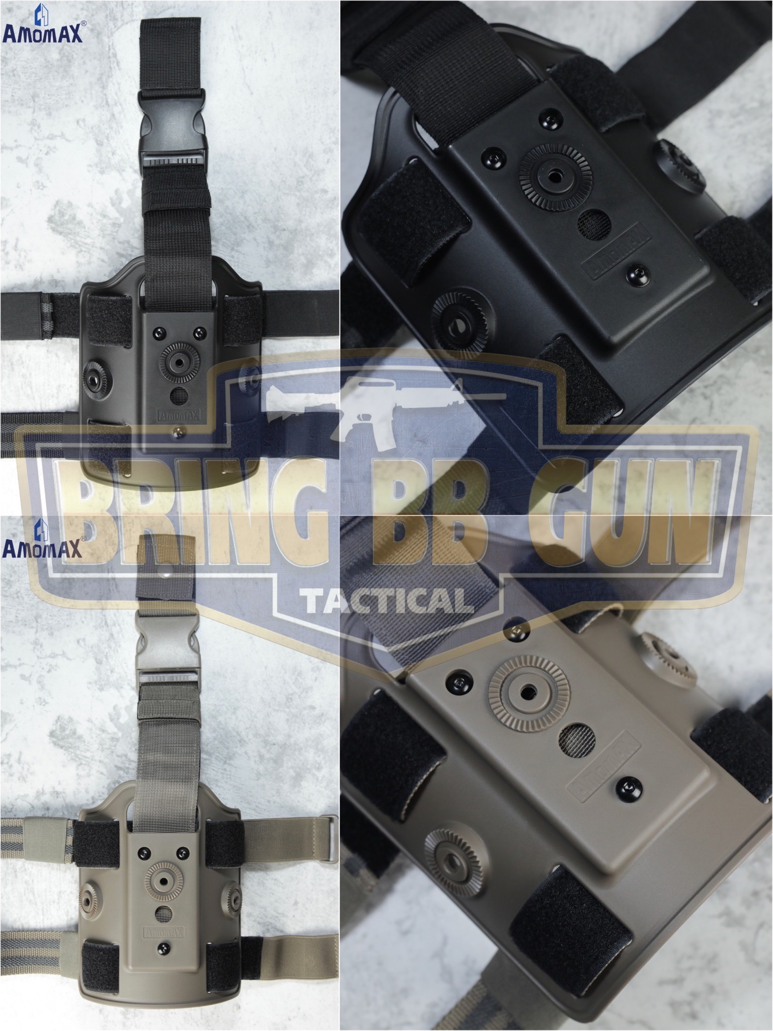 เพลทรัดต้นขา ยี่ห้อ Amomax (Amomax Drop Leg Platform)