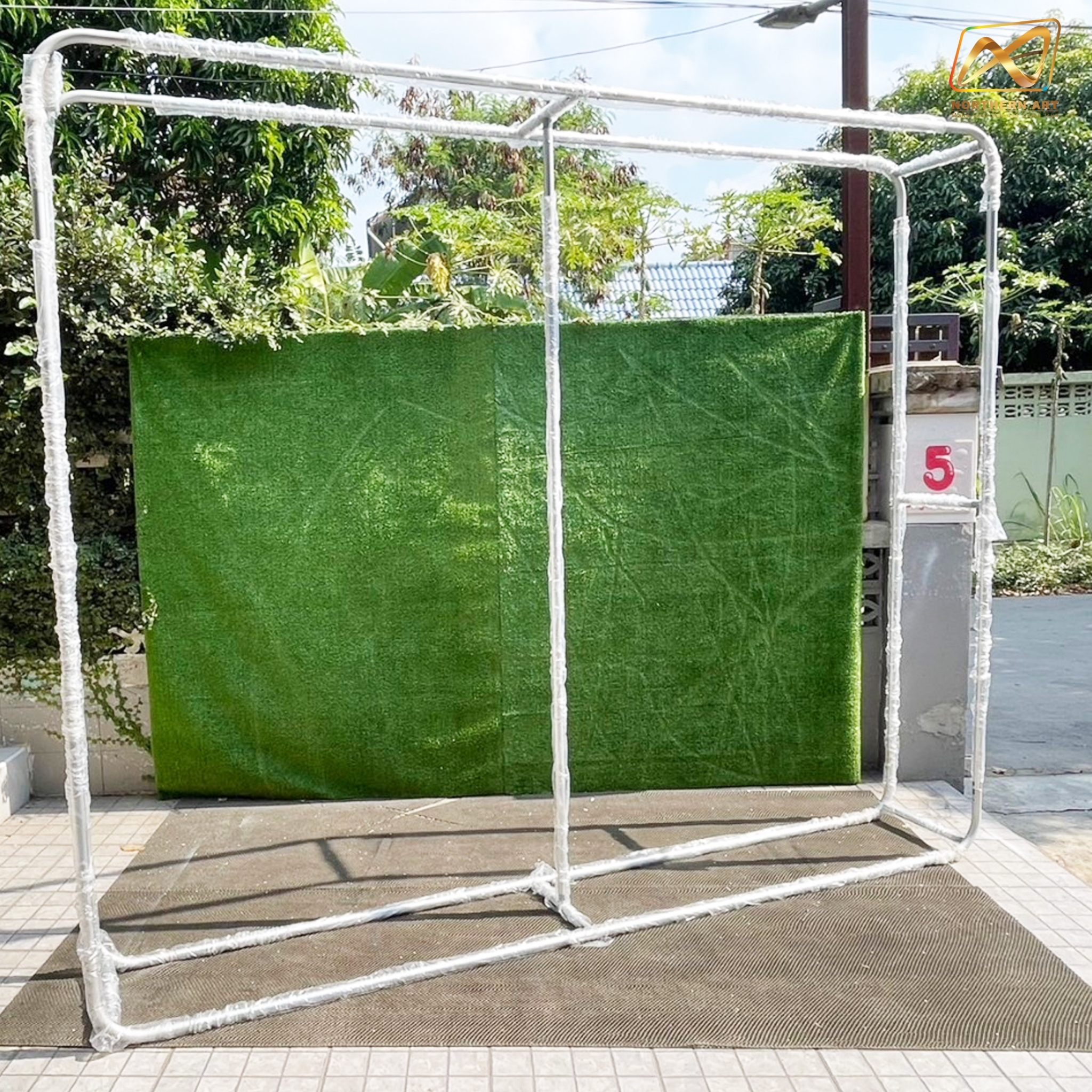 แบคดรอบผ้า Fabric Backdrop รุ่น Double wall ขนาด 300 x 250 cm.โครงอะลูมิเนียม ถอดประกอบได้ พร้อมกระเป๋าใส่อุปกรณ์