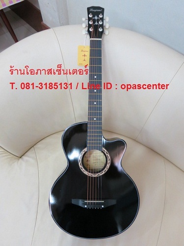 กีต้าร์โปร่งเว้า 38 นิ้ว Lanjian ของใหม่ สีดำ ขายถูก