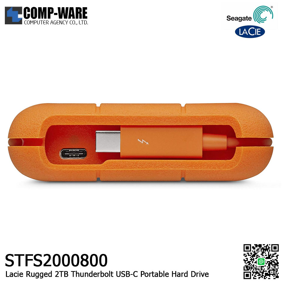 Seagate LaCie 2TB Rugged Thunderbolt USB-C Portable Hard Drive - STFS2000800