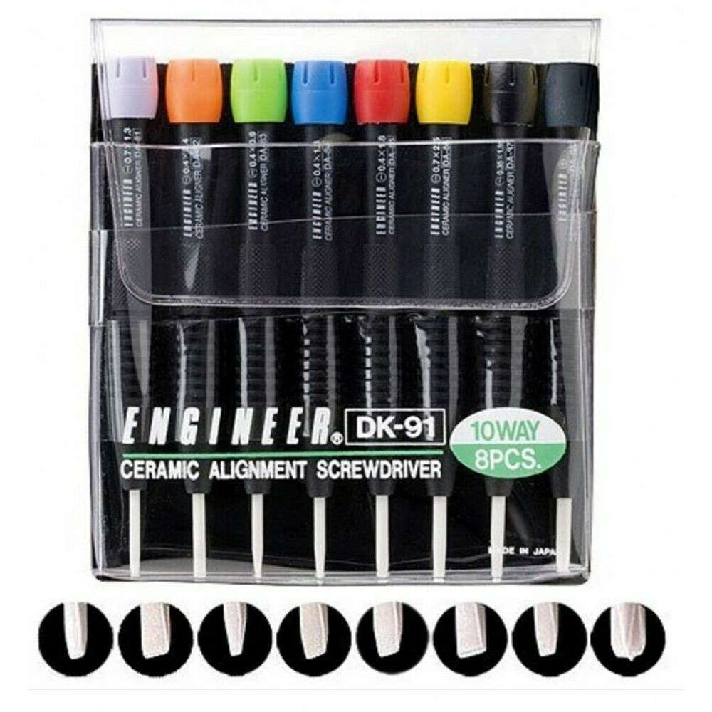 Engineer DK-91 ceramic adjustment screwdriver ไขควงจูนปลาย CERAMIC ชุด 8ตัว Made in JAPAN ของแท้ 100% ออกใบกำกับภาษีได้