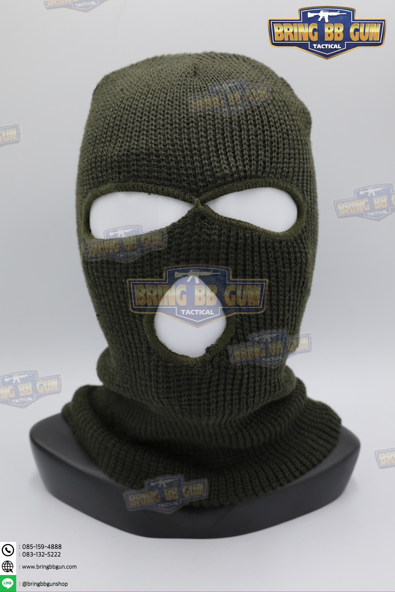 โม่งไหมพรม 3รู แบบผ้าหนา