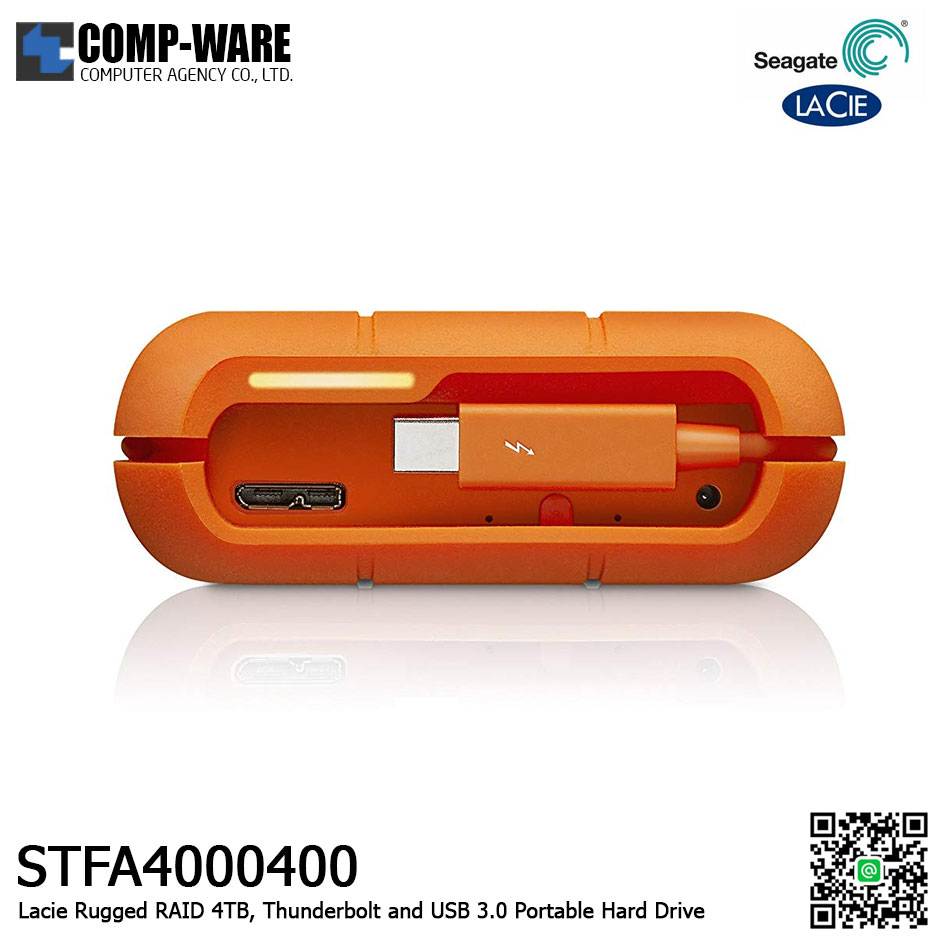 Seagate LaCie 4TB Rugged RAID Thunderbolt and USB 3.0 Portable Hard Drive Hard Drive - STFA4000400