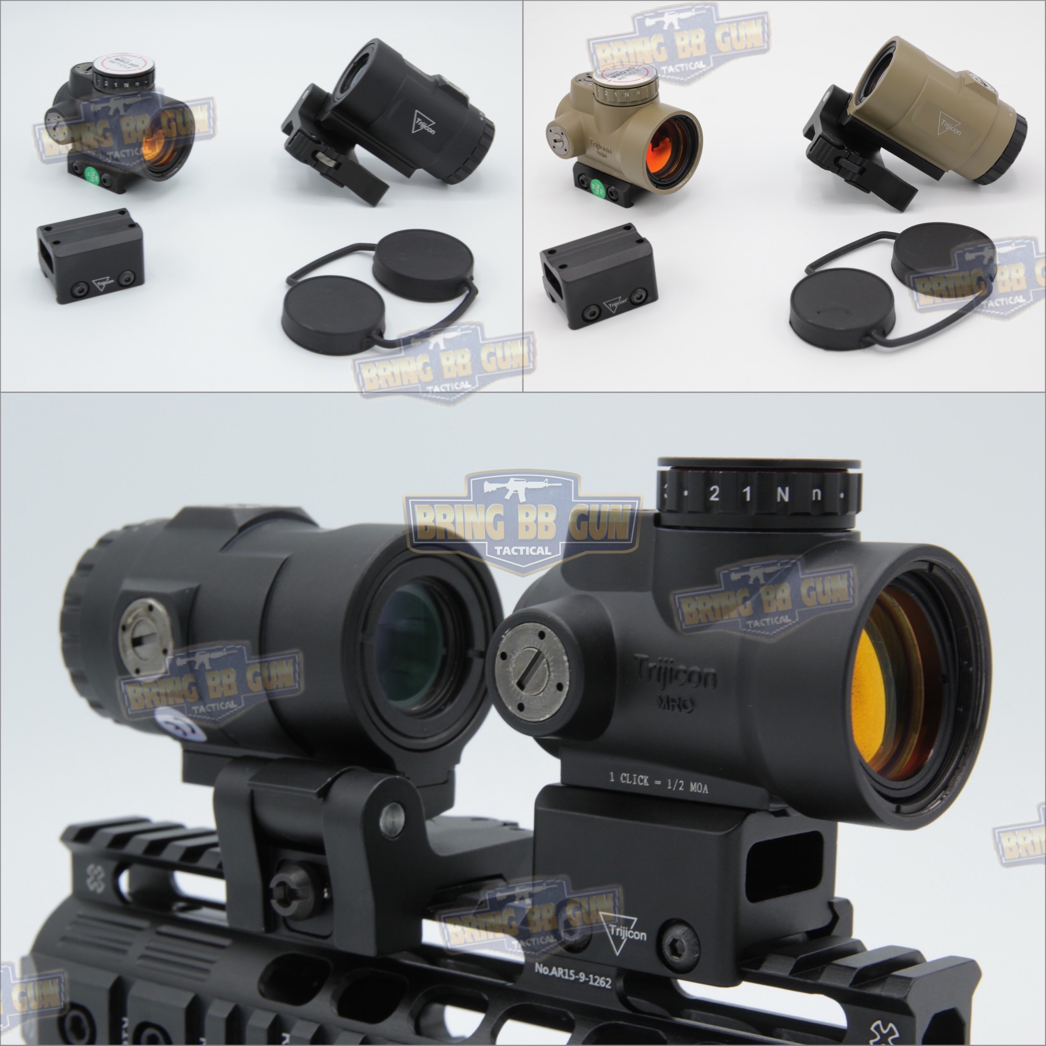 MRO set ทรงTrijicon (MRO HD + ซูมหลังดอท 3X)