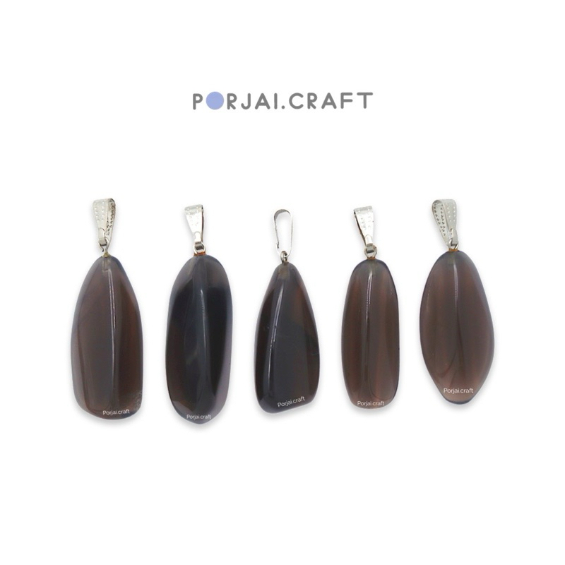 Smoky Quartz Free Form Pendants จี้สโมคกี้ควอตซ์
