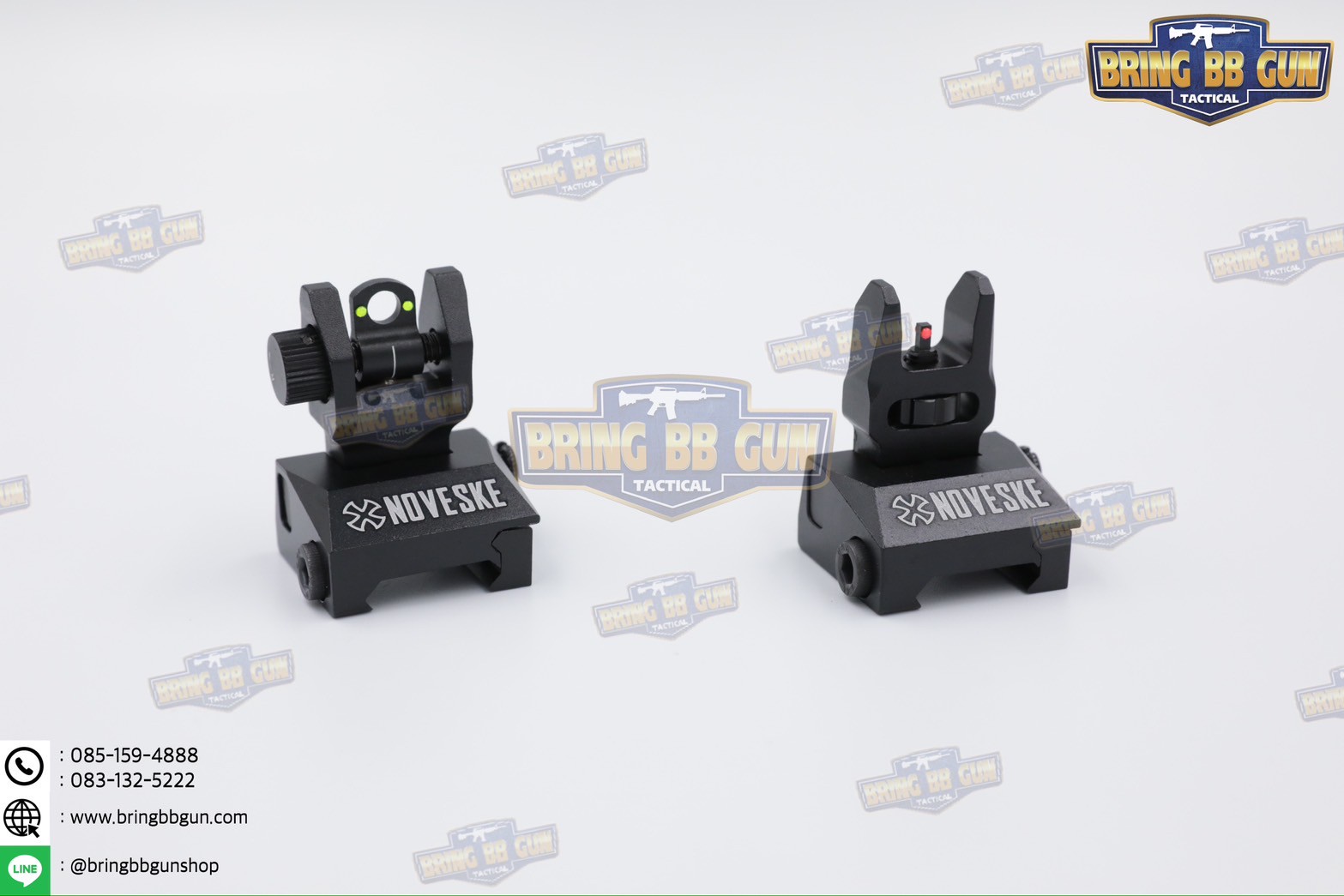 ศูนย์หน้า-หลังพับได้แบบโลหะ รุ่น ศูนย์เล็งเรืองแสง ทรง Noveske