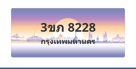 ทะเบียนสวย 8228 ขายทะเบียน 8228 3ขภ 8228