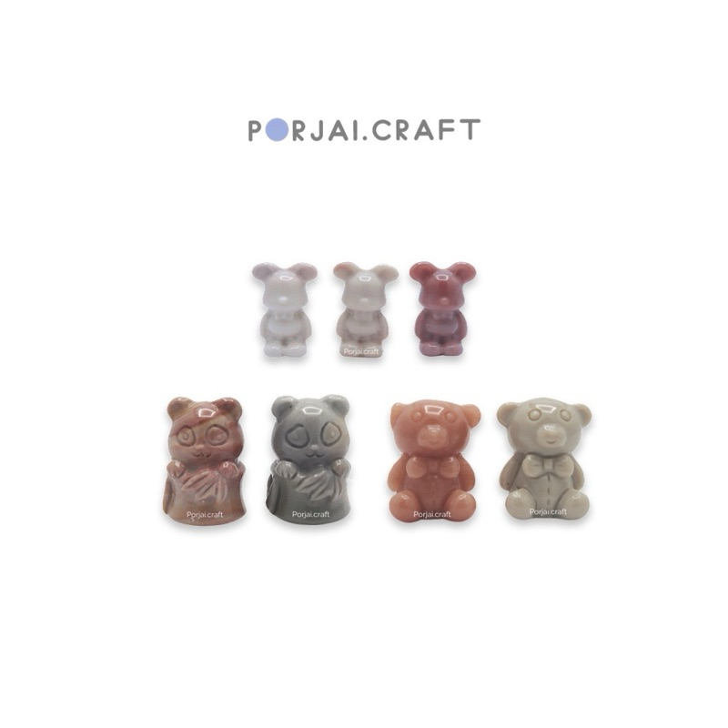 Alashan Agate Mini Bear Carving อาลาซานอาเกตแกะสลักหมี