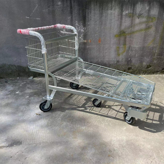 รถเข็นหนักสำหรับซุปเปอร์มาร์เก็ตรถเข็นขนาดใหญ่ รับน้ำหนัก 500 กิโลกรับ เหมือนห้างเเม็คโคร ล้อ PU สีดำ ถบรรทุกซุป