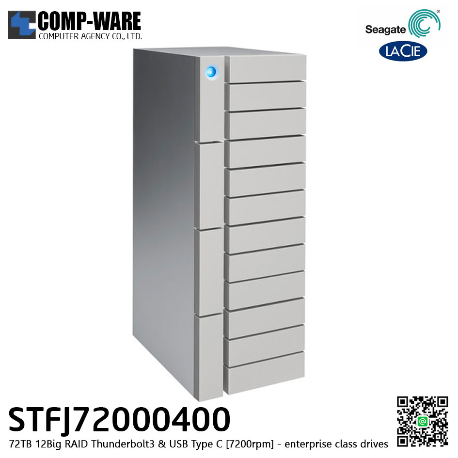 Seagate LaCie 12big 72TB 12-Bay Thunderbolt 3 RAID Array (12 x 6TB) STFJ72000400