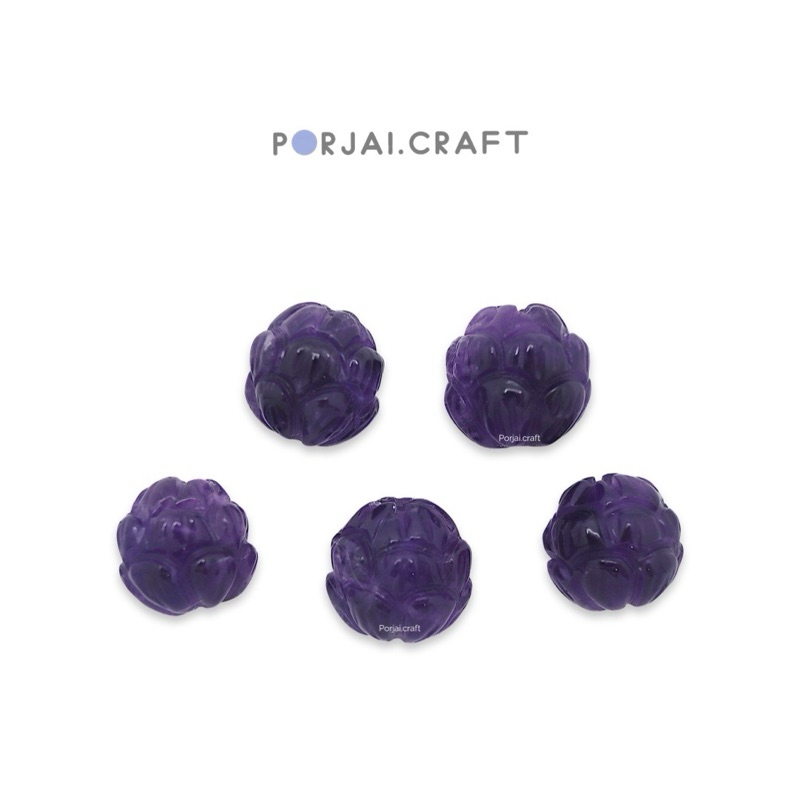 Amethyst Lotus Bead ลูกปัดอเมทิสต์ดอกบัว 11mm