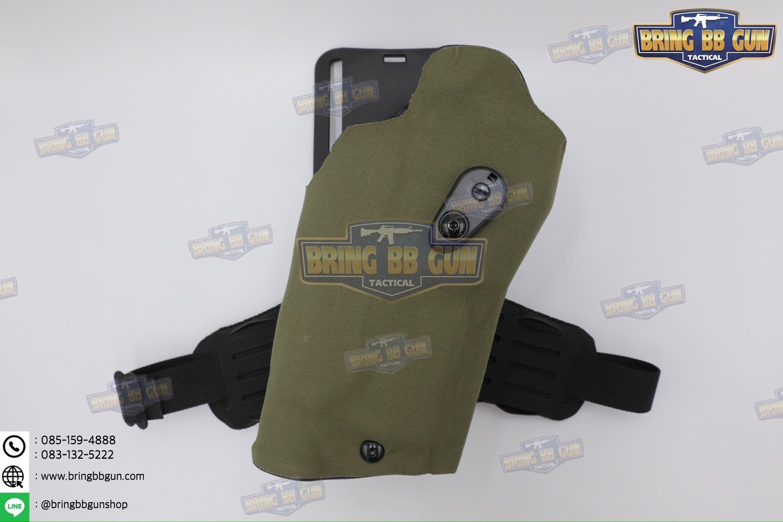 ซองปืน 6354DO Ver. 2 (ซอง6354+สายรัดต้นขาแบบนวม) ซองปืนพกนอกปลดนิ้วโป้ง + ช่องไฟฉาย (ซองปืน 6354DO) (6354 DO) (Glock 17/18/19 + X300) (P320 + X300)