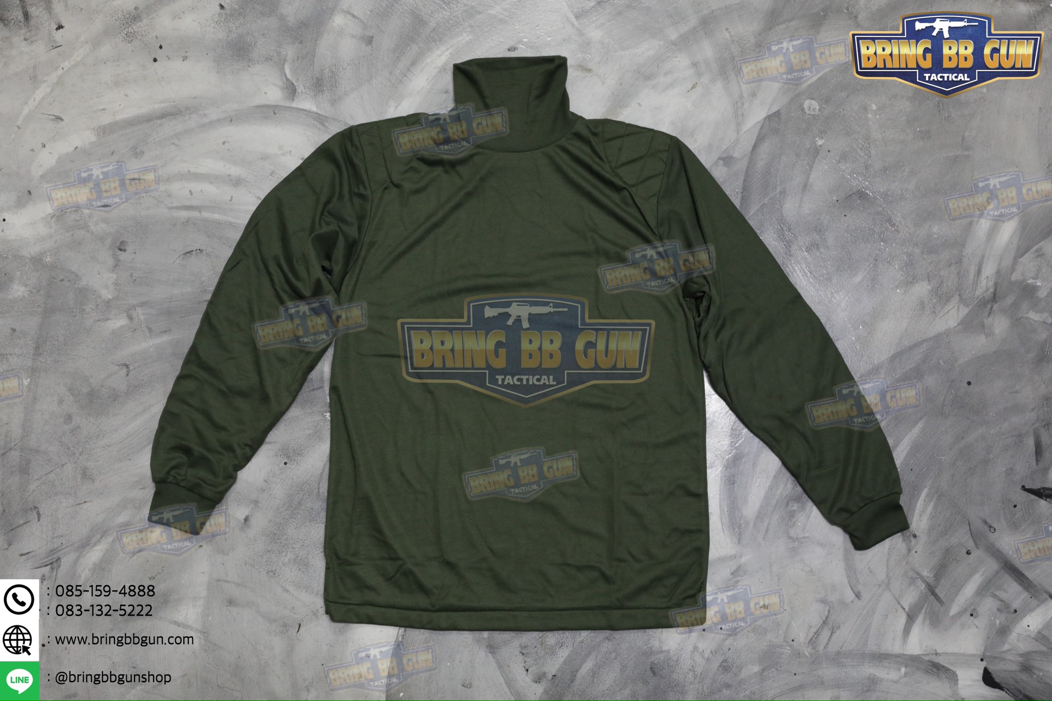 เสื้อยืดแขนยาว บุไหล่ คอเต่า (ผ้า TC)