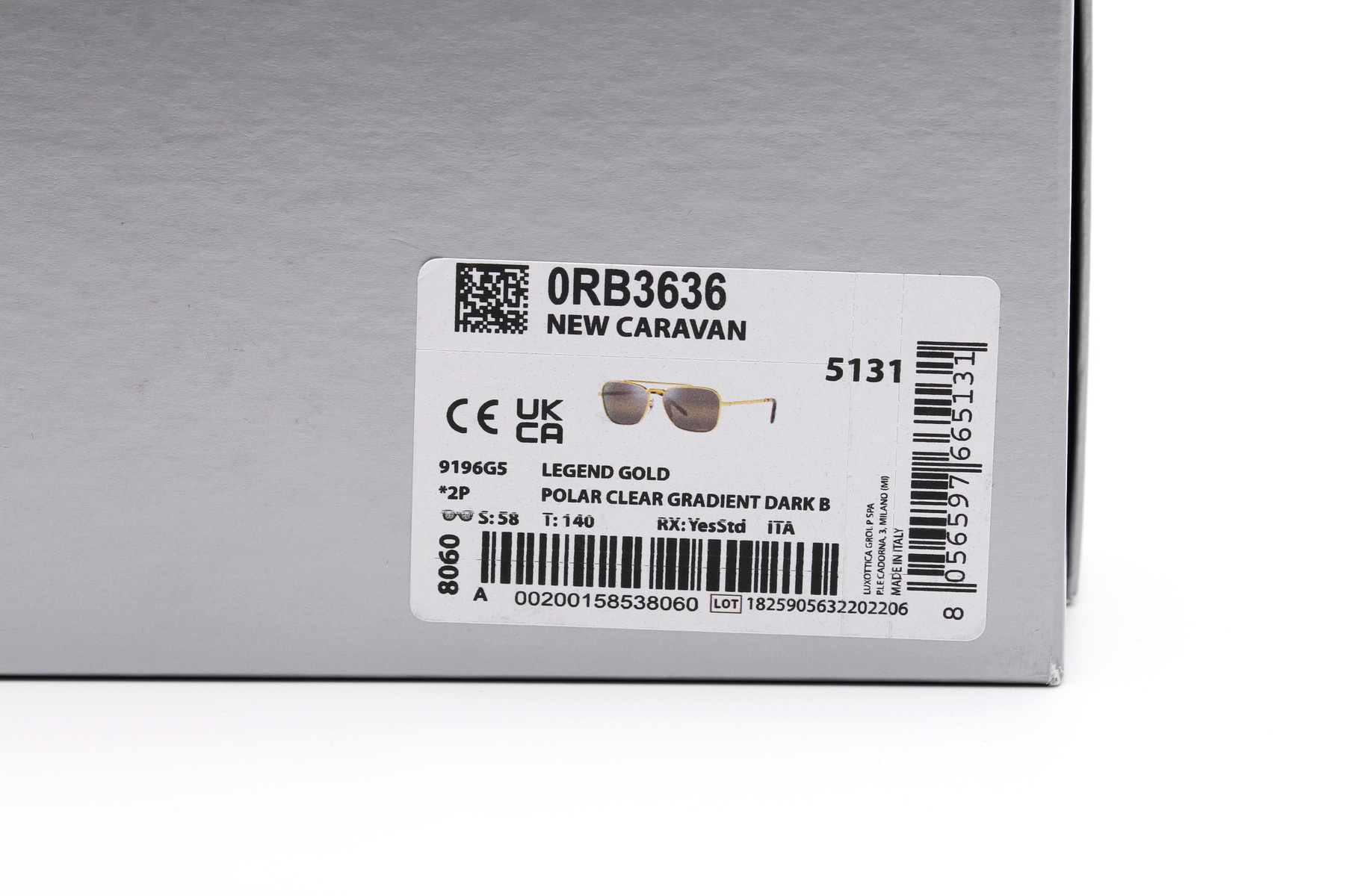 RayBan New Caravan RB3636 9196G5 Chromance Polarized Lens