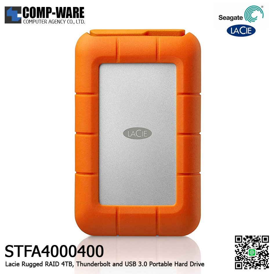 Seagate LaCie 4TB Rugged RAID Thunderbolt and USB 3.0 Portable Hard Drive Hard Drive - STFA4000400