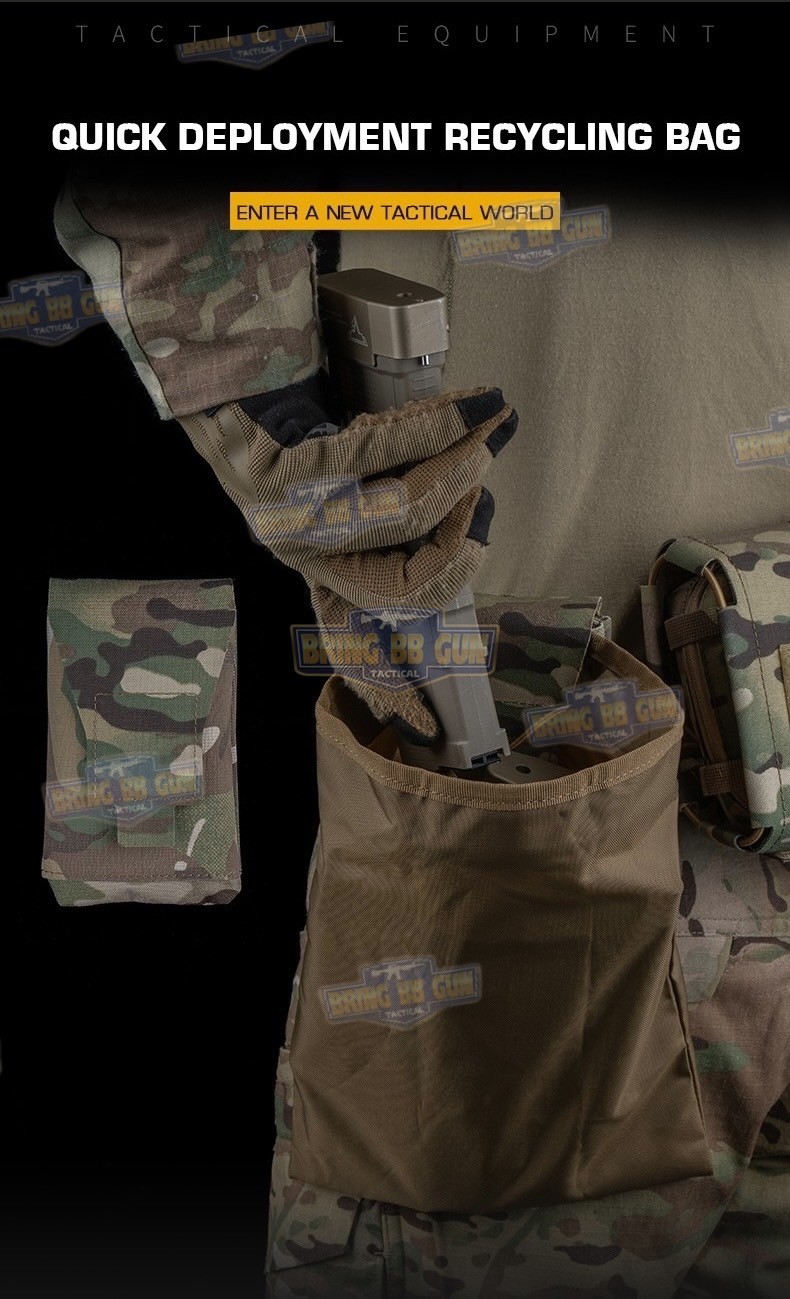 ถุงทิ้งแม็กกาซีน แบบพับได้ รุ่น Mini (ถุงเก็บอุปกรณ์) (Quick Deployment Recycling Bag) (Folding Magazine Recycling Bags) (Drop Pouch) (Dump Pouch)