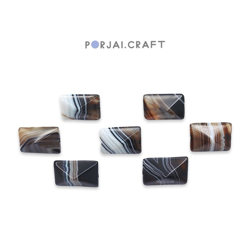 Sardonyx Rectangle Beads ลูกปัดซาร์โดนิกซ์ 20mm