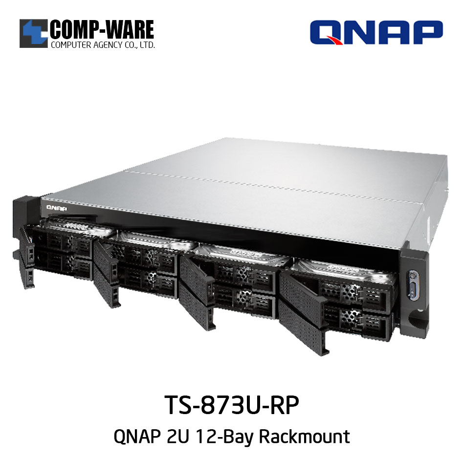 QNAP NAS (2U 8-Bay) TS-873U-RP (8GB RAM up to 64GB) Quad-core AMD R-Series RX-421ND Redundant Power Supply, No HDD
