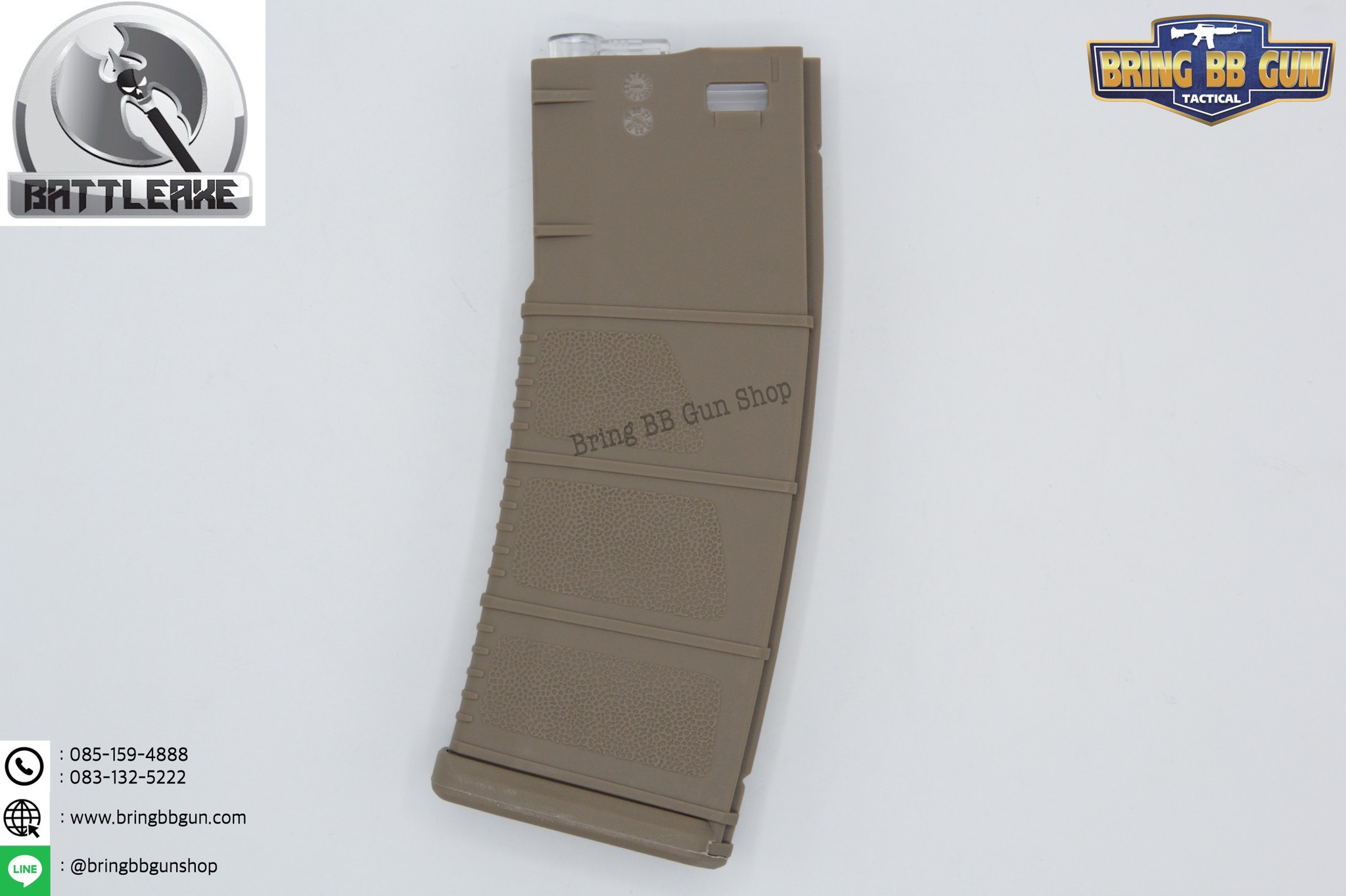 แม็กกาซีน M4 ยี่ห้อ Battle Axe แบบปั่น มี4ทรงให้เลือก ทรง P-mag(P-mag Hi-cap magazine) ทรง EPM(EPM Hi-cap magazine) ทรง 002(002 Hi-cap magazine) ทรง IMI Lancer(IMI Lancer Hi-cap magazine)