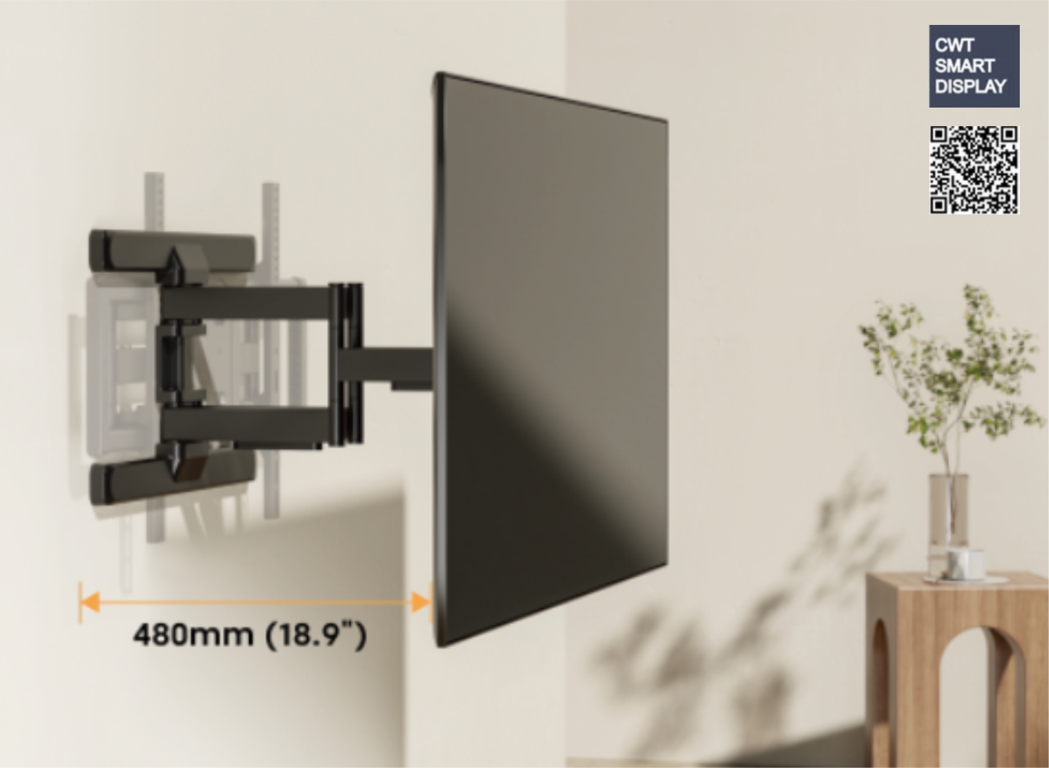 CWT724B ขาแขวนทีวี 37"-86" แบบติดผนัง ปรับซ้ายขวา ก้มเงยได้