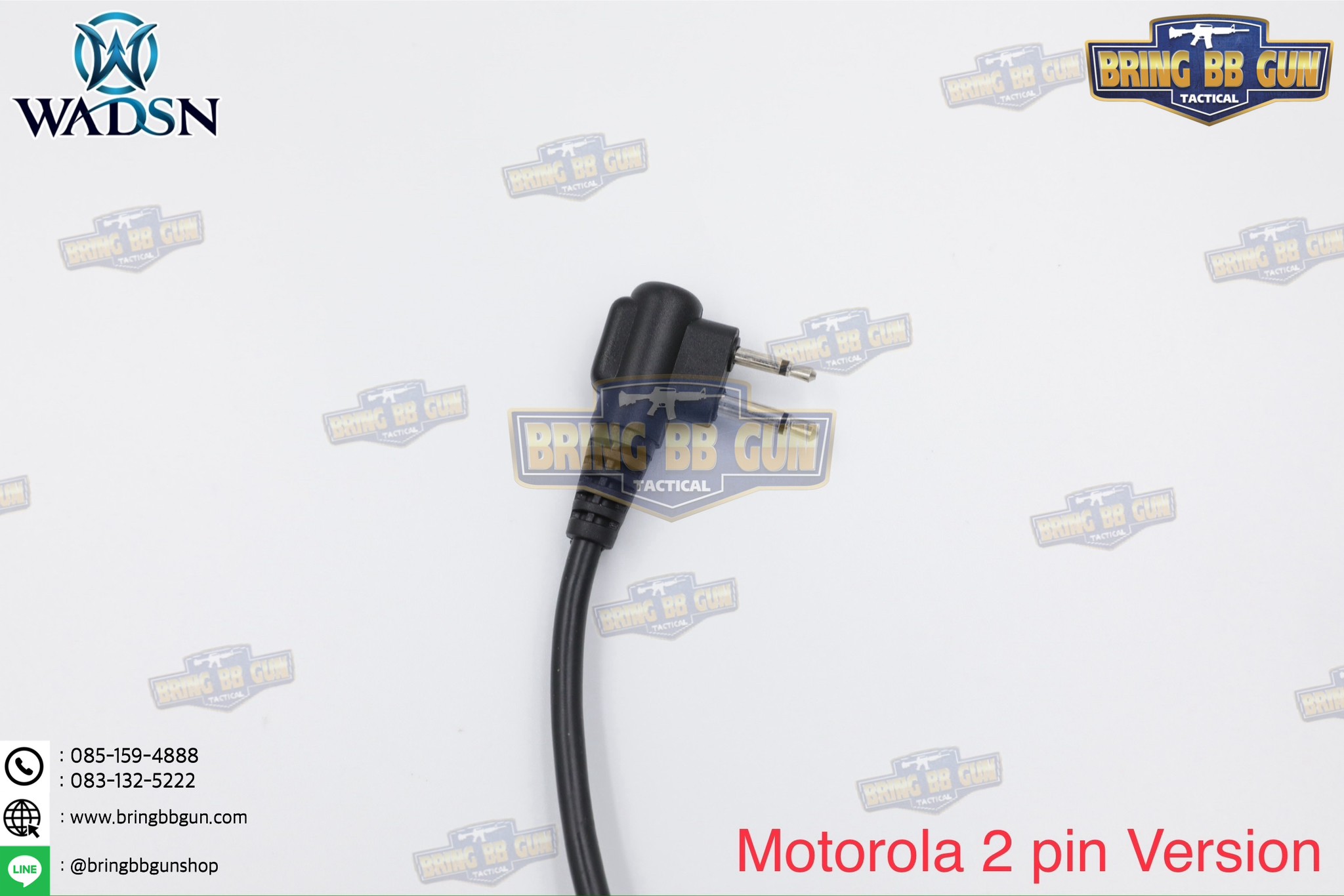 สาย PTT ทรง TCI Tactical ยี่ห้อ WADSN (สาย Push to Talk) (สาย PTT ทรง TCI Tactical) (Tactical PTT (Press-to-Talk) for High-Impedance Headsets) (PTT Military Standard Version)