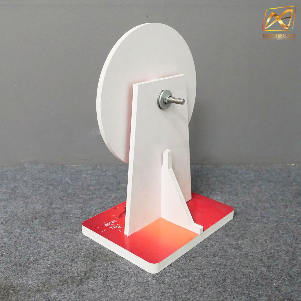 เกมส์วงล้อตั้งโต๊ะ ขนาดวงล้อ 20 ซม. สูง 30 ซม. วัสดุพลาสวูดสีขาว หนา 8-15 มม. ถอดประกอบได้