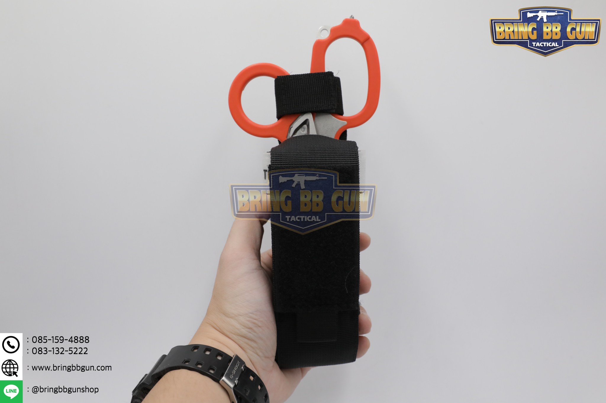 ชุดเพ้าผ้าใส่สายห้ามเลือด+กรรไกรแพทย์สนาม LM Raptor (ซองผ้าใส่สายรัดห้ามเลือด+สายรัดห้ามเลือด+กรรไกร LM Raptor)