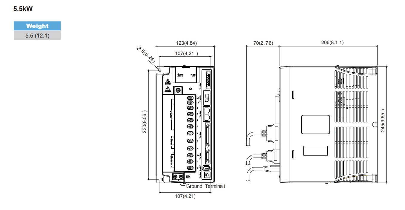 Delta AC Servo Drive ASD-A2-5523-L 5.5kW , 220V 3-Phase , close loop