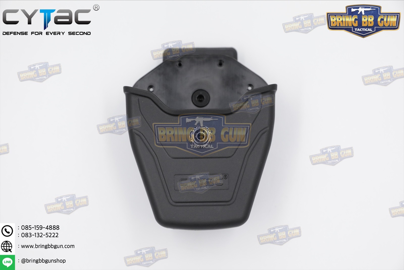 ซองกุญแจมือ รุ่นบานพับ (มีฝาปิด เพลทร้อยเข็มขัด) ยี่ห้อ Cytac (Handcuff Pouch with Lid) + กูญแจมือบานพับ