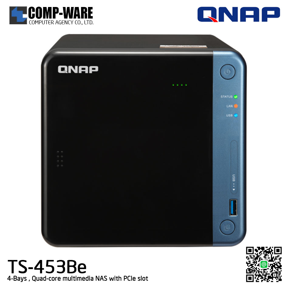 QNAP NAS (4-Bay) TS-453Be (2GB RAM up to 8GB) Intel Celeron Apollo Lake J3455, No HDD // สินค้า EOL หมดแล้วหมดเลย กรุณาสอบถามสถานะสินค้าล่าสุดก่อนสั่งซื้อค่ะ