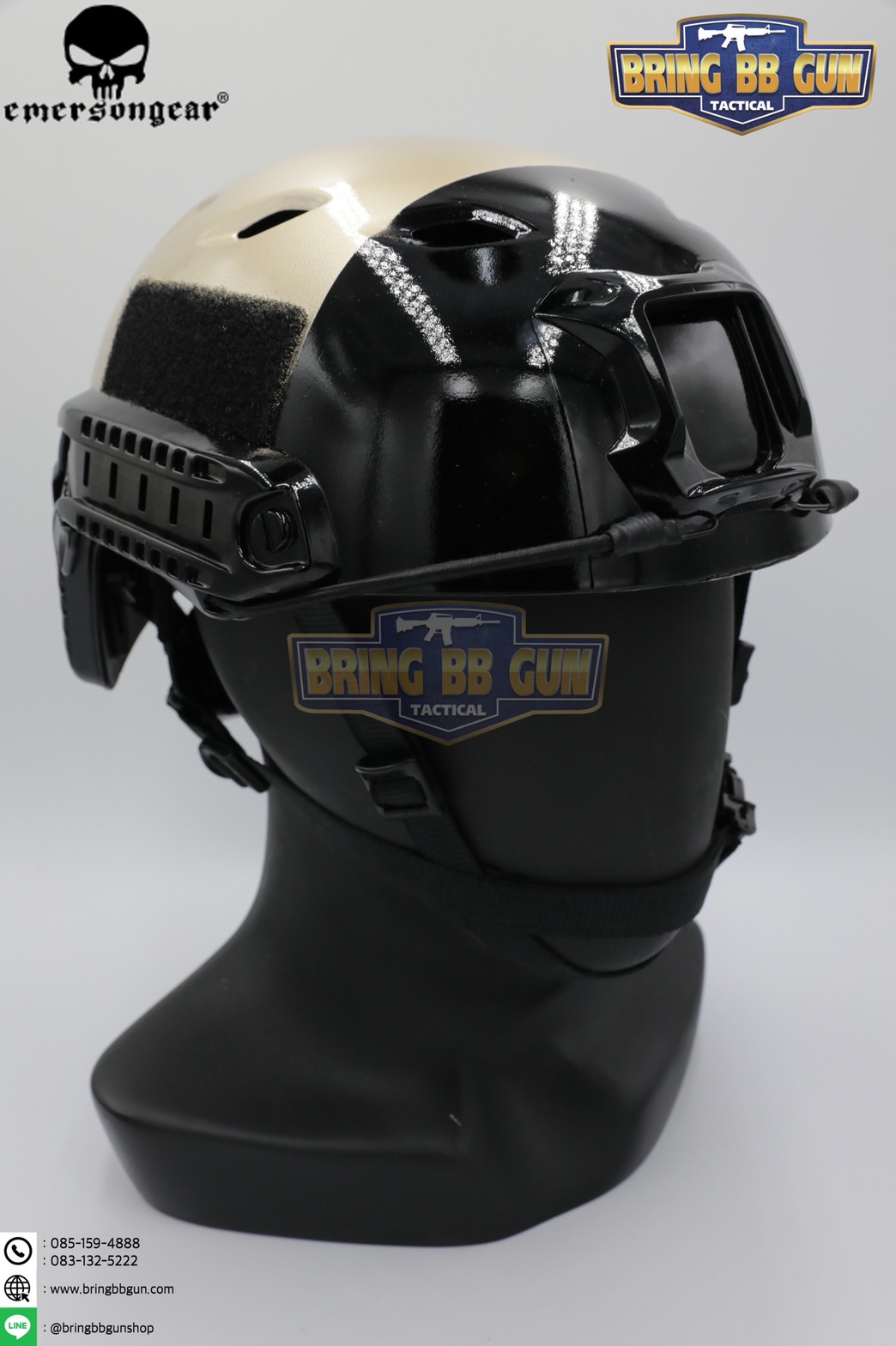 หมวกฟาส ยี่ห้อ Emerson รุ่นปรับท้ายทอยได้ (Fast Helmet BJ Type) สีทอง-ดำ