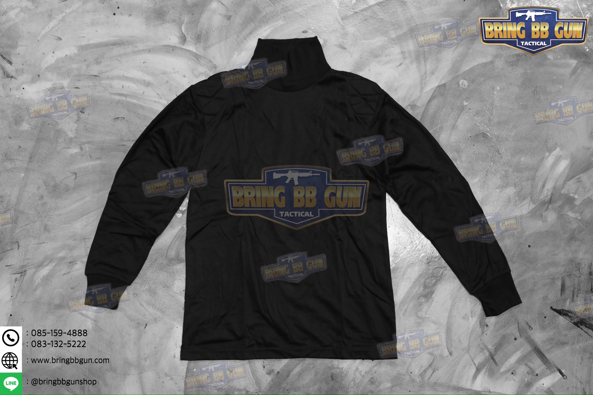 เสื้อยืดแขนยาว บุไหล่ คอเต่า (ผ้า TC)