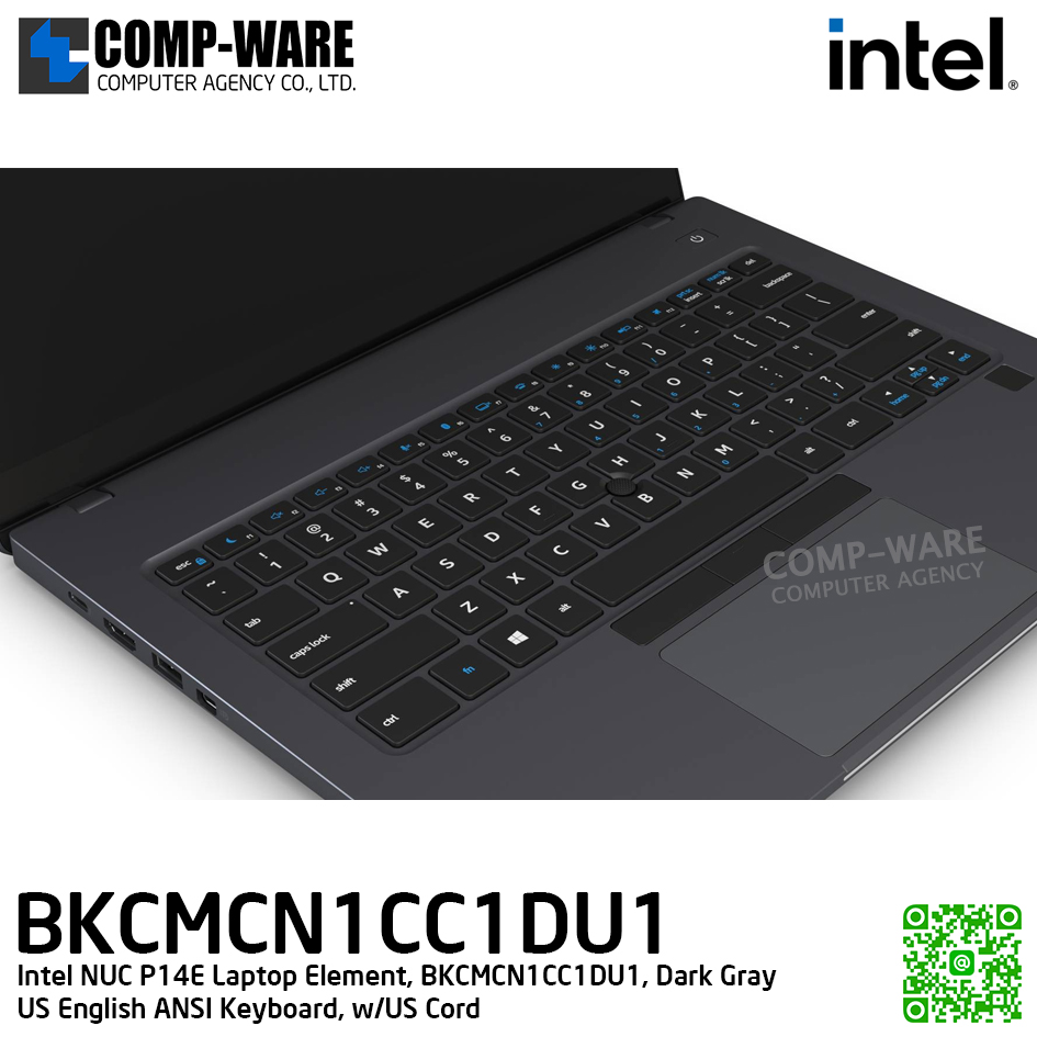 Intel NUC P14E Laptop Element, BKCMCN1CC1DU1, Dark Gray, US English ANSI Keyboard, w/US Cord / 2Y Warranty / เครื่องเปล่า