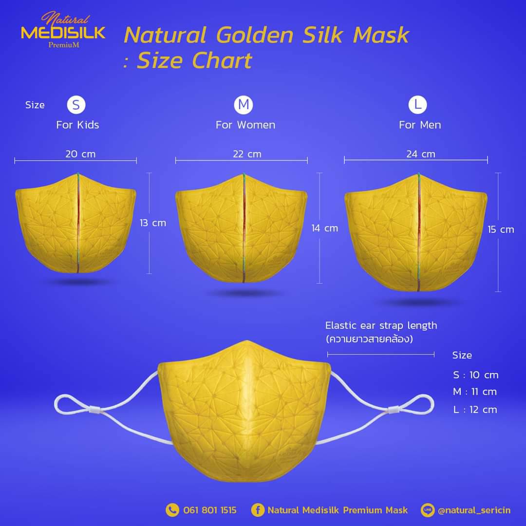 Natural Medisilk Premium Health Mask หน้ากากแผ่นใยไหมทองคำ