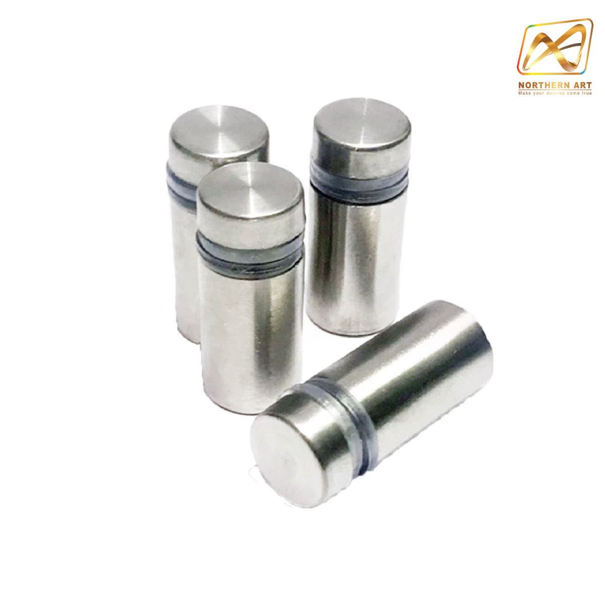 หมุดลอยสแตนเลส สีเงิน ขนาด 12x25 มม.ยึดกรอบภาพอะคริลิค หรือหมุดยึดกระจก *** ราคาต่อชื้น *** (สั่งขั้นต่ำ 12 อัน)