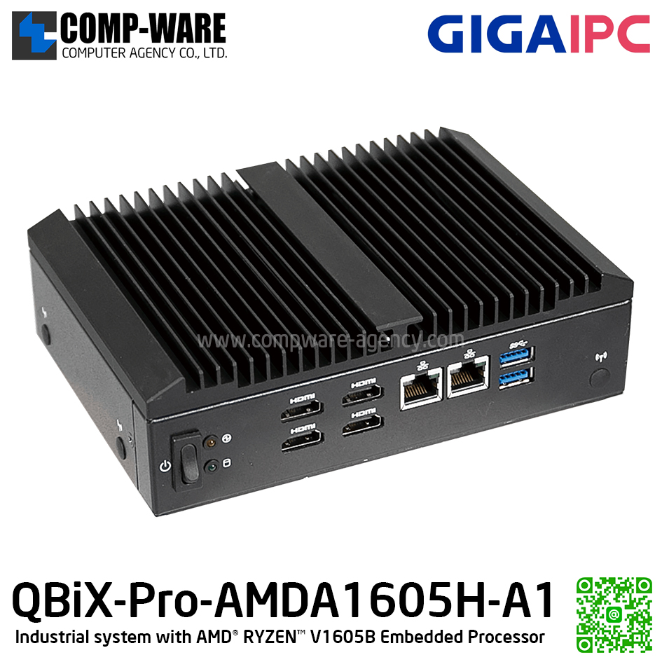 GIGAIPC QBiX-Pro-AMDA1605H-A1 Industrial system with AMD® RYZEN™ V1605B Embedded Processor