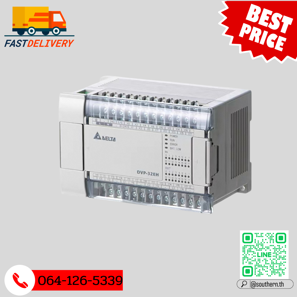 Delta PLC DVP32EH00T3 16DI/16DO 220V (Transistor)