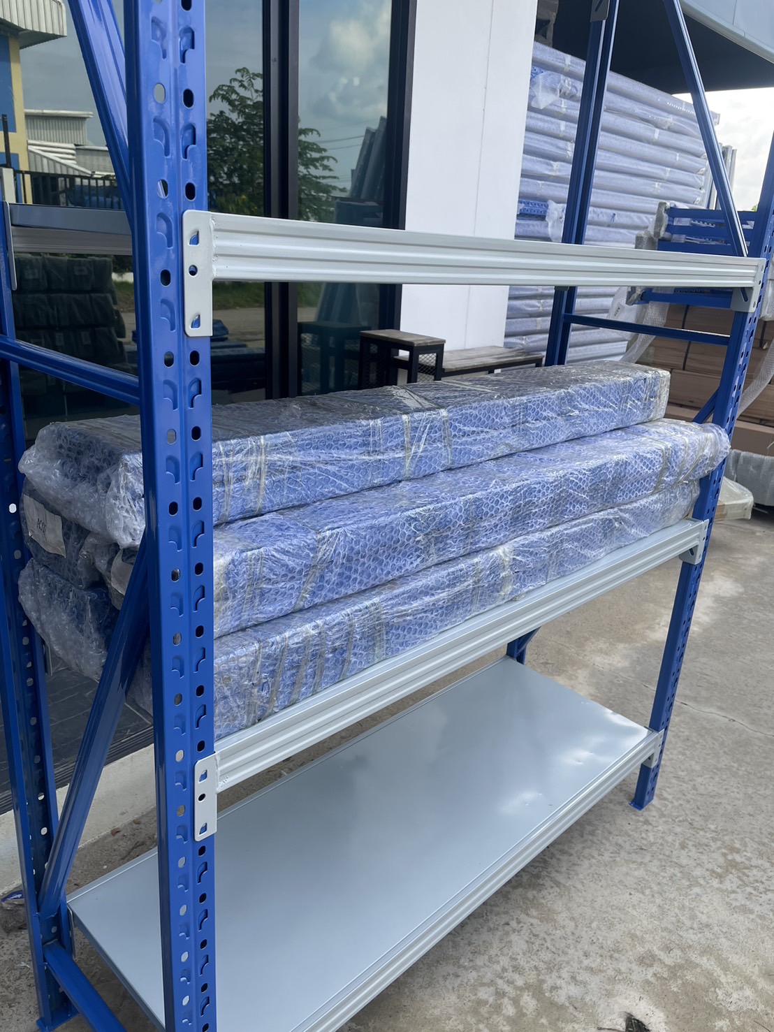 ชั้นเหล็กไมโครแร็ค W120 x D40 x H200 cm. 4 ชั้น สีดำ 100kg/ชั้น