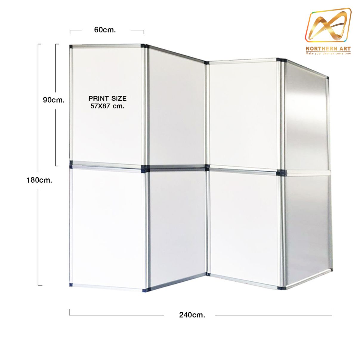 บอร์ดจัดนิทรรศการ รุ่น 8 แผ่น โครงอะลูมิเนียม ถอดประกอบได้ โชว์งานพิมพ์ 2 ด้าน พับเก็บได้ เคลื่อนย้ายสะดวก