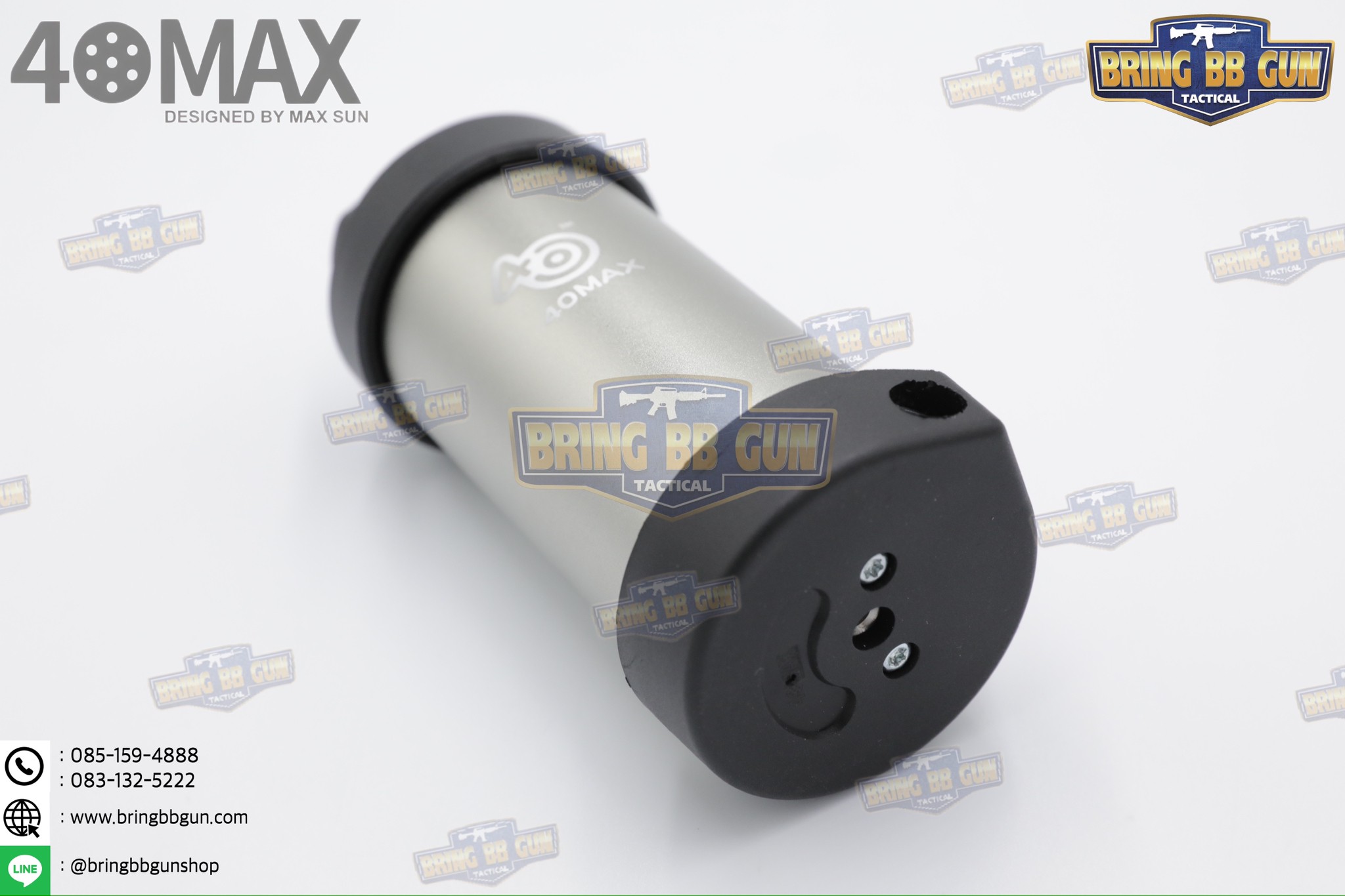 Airsoft Grenade ยี่ห้อ 40MAX รุ่น Whirligig II (Version2) (ระเบิดลูกกระสุนบีบีกันแบบอัดแก๊ส) (40MAX 6mm. BBS Tactical Whirligig II Impact Grenade)
